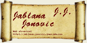Jablana Jonović vizit kartica